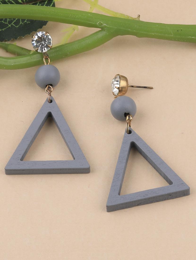 grey metal drop earring - 17194402 - Zoom Image - 1