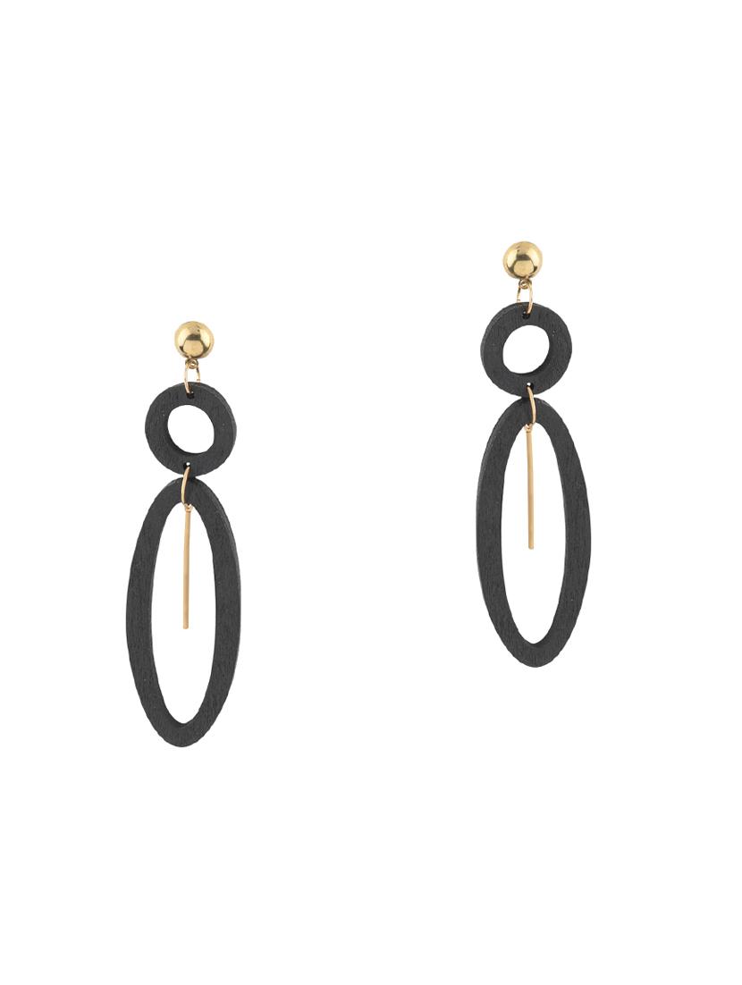 black metal drop earring - 17194410 - Zoom Image - 2