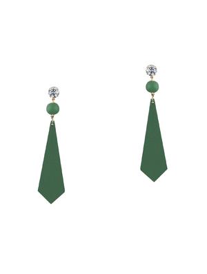 green metal drop earring - 17194414 - Standard Image - 2