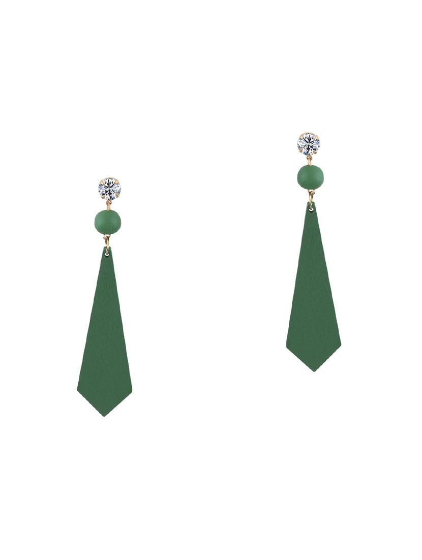 green metal drop earring - 17194414 - Zoom Image - 2