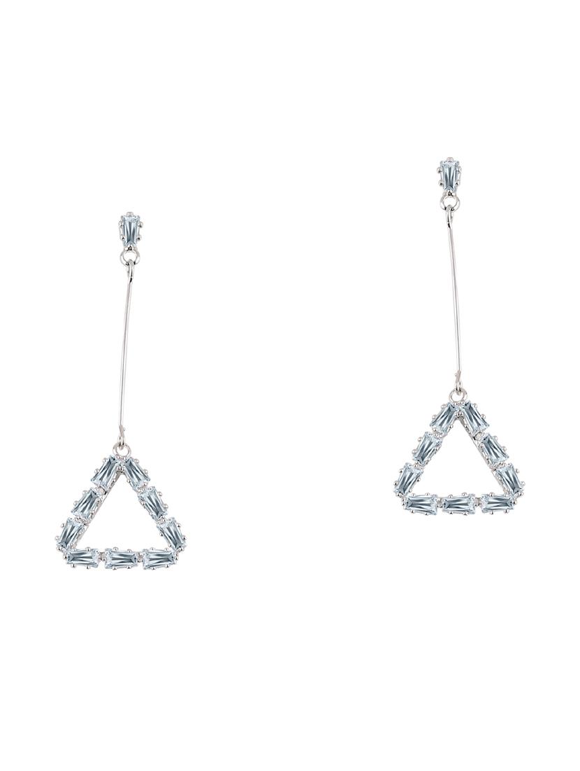 silver metal drop earring - 17194447 - Zoom Image - 2