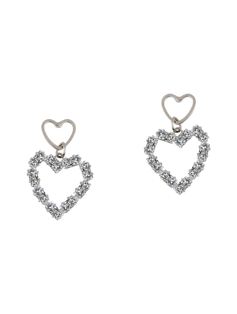 silver metal drop earring - 17194455 - Zoom Image - 2