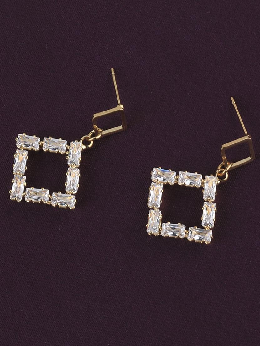 gold metal drop earring - 17194464 - Zoom Image - 1