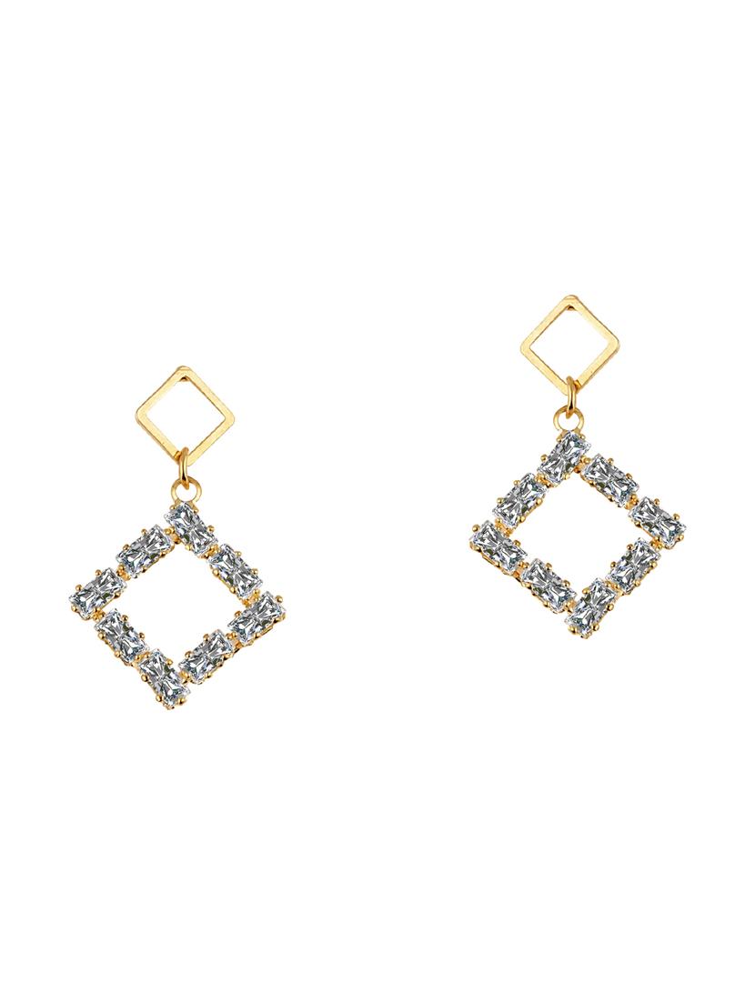gold metal drop earring - 17194464 - Zoom Image - 2
