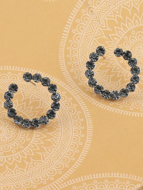 grey metal drop earring - 17194470 - Standard Image - 1
