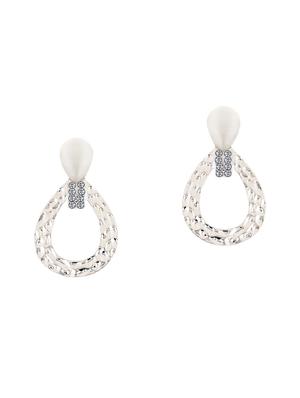 silver metal drop earring - 17194476 - Standard Image - 2