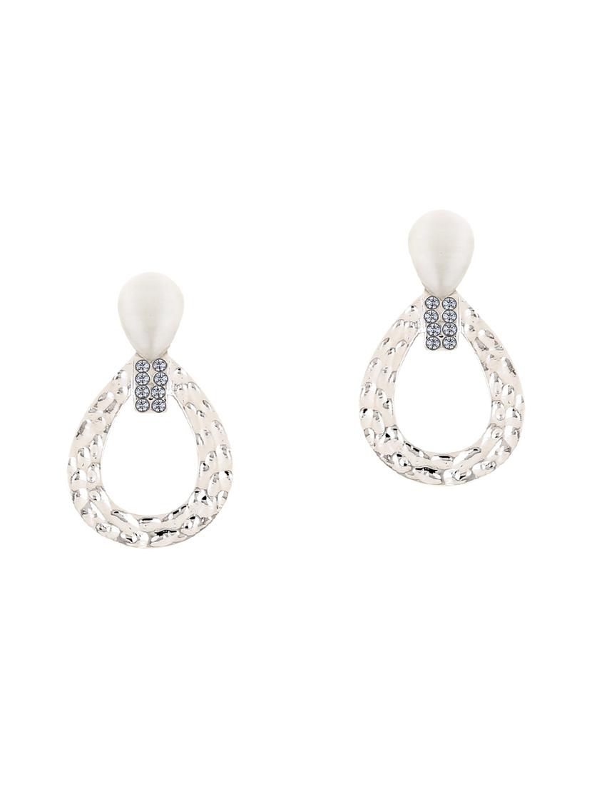 silver metal drop earring - 17194476 - Zoom Image - 2