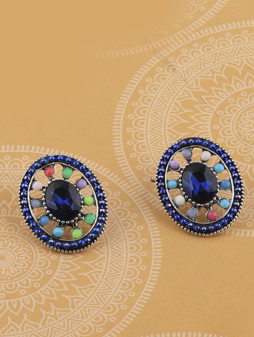 blue metal studs earring - 17194487 - Zoom Image - 1