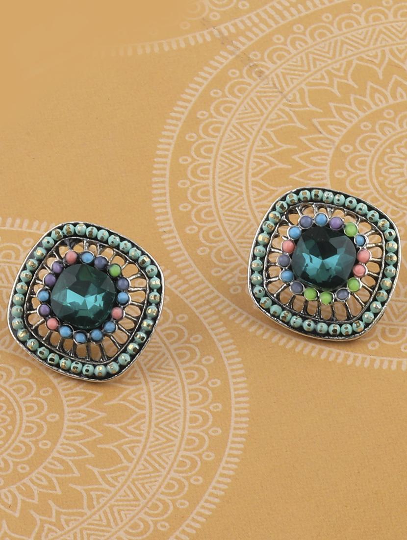 green metal studs earring - 17194498 - Zoom Image - 1
