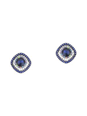 blue metal studs earring - 17194499 - Standard Image - 2
