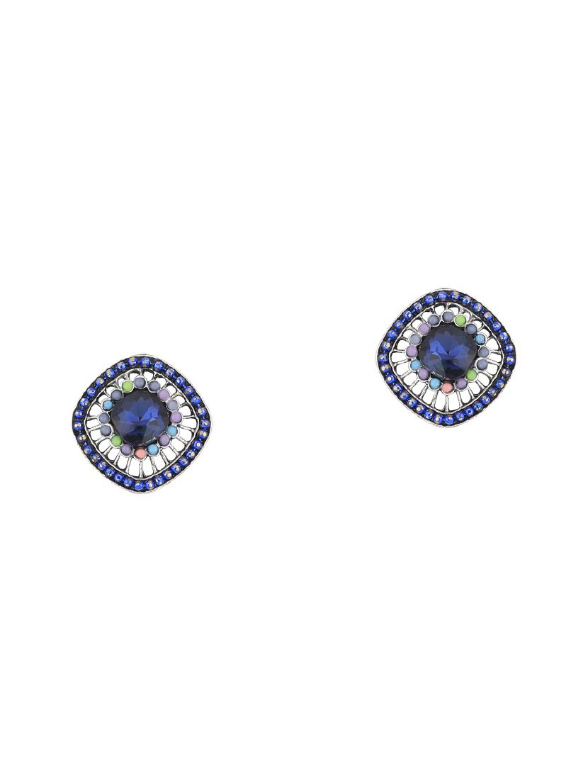 blue metal studs earring - 17194499 - Zoom Image - 2
