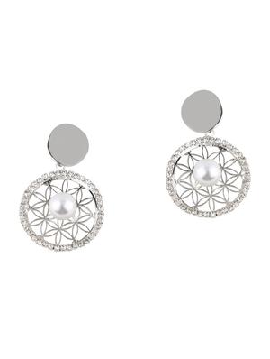 silver metal drop earring - 17194511 - Standard Image - 2