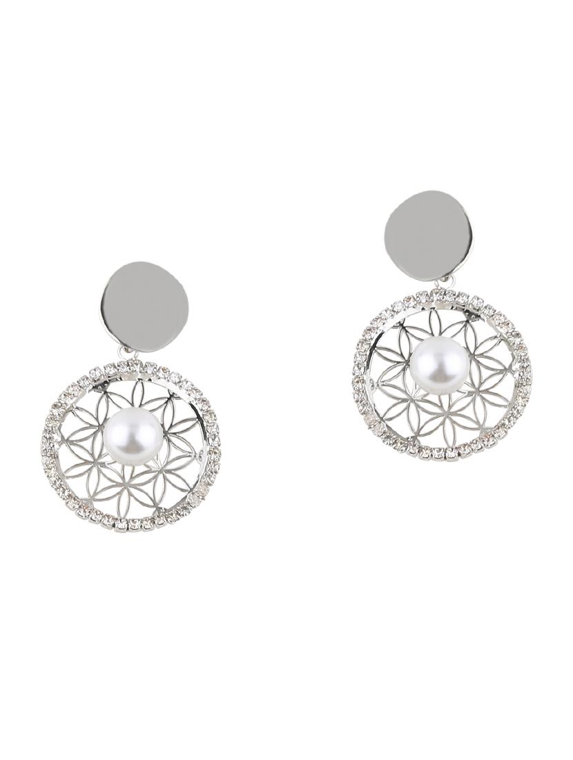 silver metal drop earring - 17194511 - Zoom Image - 2