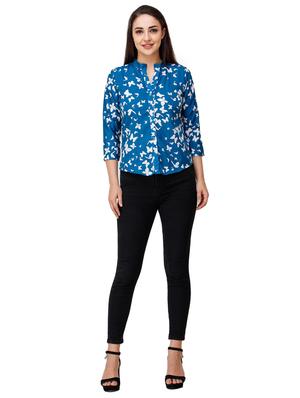 blue polyester regular shirt - 17194565 - Standard Image - 4