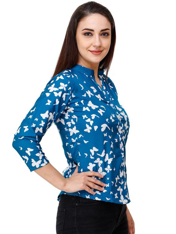 blue polyester regular shirt - 17194565 - Zoom Image - 2
