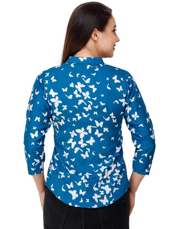 blue polyester regular shirt - 17194565 - Zoom Image - 3