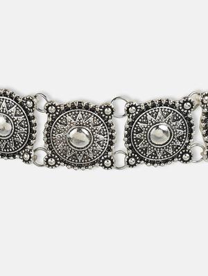 silver metal choker necklace - 17194875 - Standard Image - 3