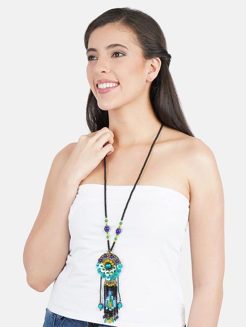 multi colored metal long necklace - 17194878 - Standard Image - 1