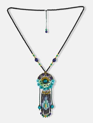 multi colored metal long necklace - 17194878 - Standard Image - 3