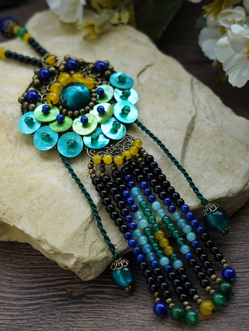 multi colored metal long necklace - 17194878 - Zoom Image - 2