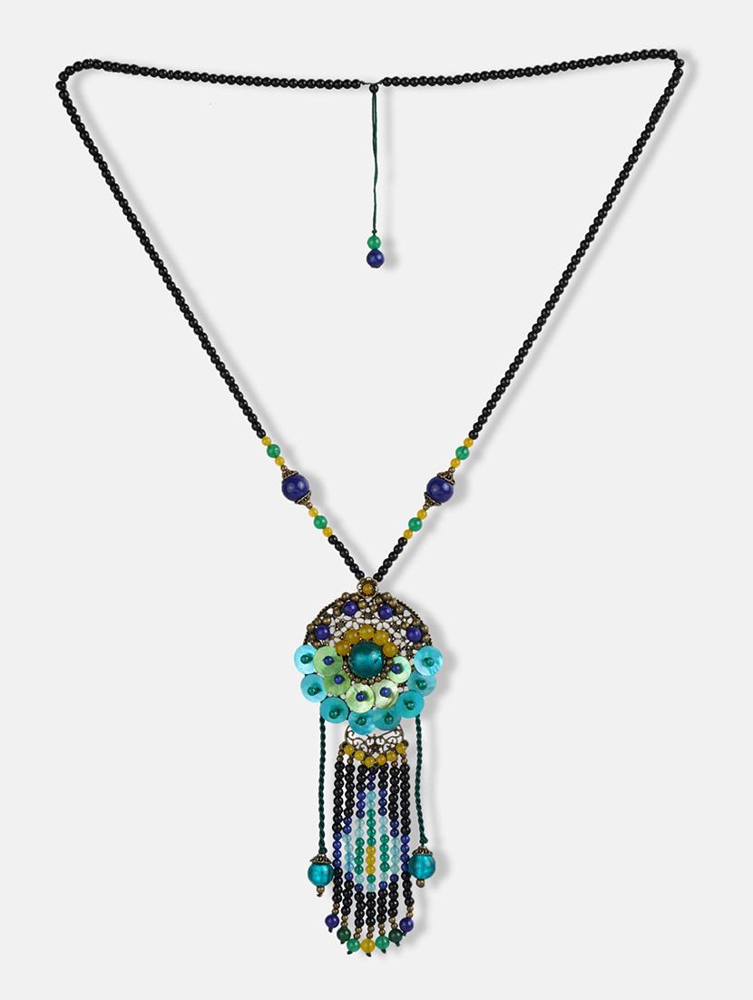multi colored metal long necklace - 17194878 - Zoom Image - 3
