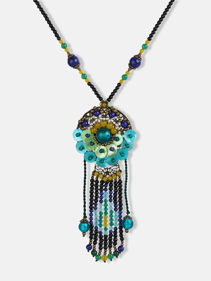 multi colored metal long necklace - 17194878 - Zoom Image - 4