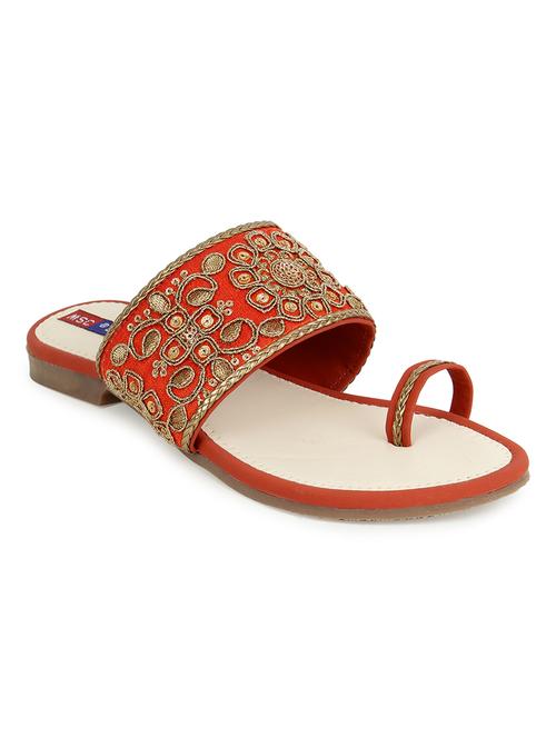 red slip on sandals - 17195068 - Standard Image - 1