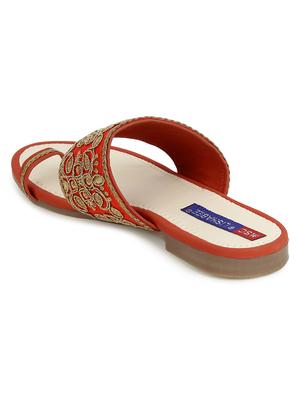 red slip on sandals - 17195068 - Standard Image - 4