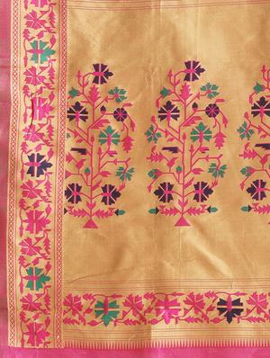 floral banarasi saree with blouse - 17195122 - Standard Image - 3