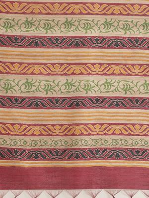 floral printed saree with blouse - 17195133 - Standard Image - 4