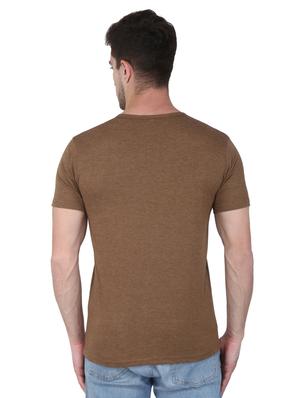 brown solid t-shirt - 17195256 - Standard Image - 3
