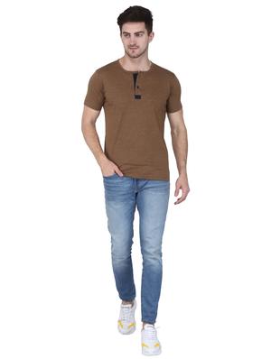 brown solid t-shirt - 17195256 - Standard Image - 4