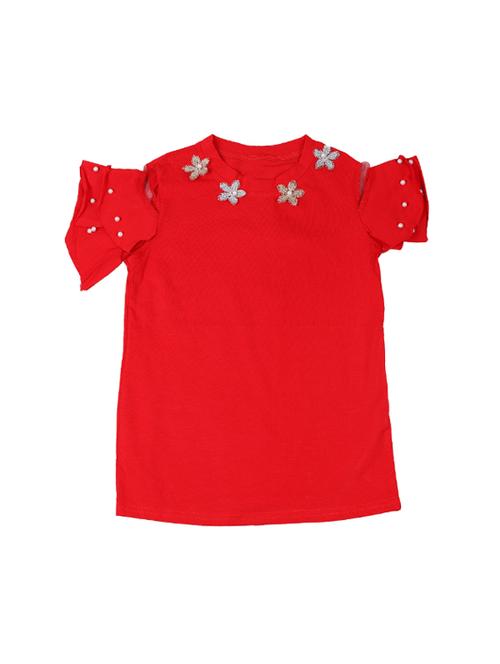 red cotton regular tops & tee - 17195836 - Standard Image - 1