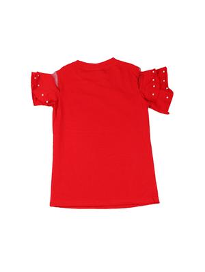 red cotton regular tops & tee - 17195836 - Standard Image - 2