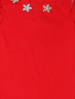 red cotton regular tops & tee - 17195836 - Standard Image - 3
