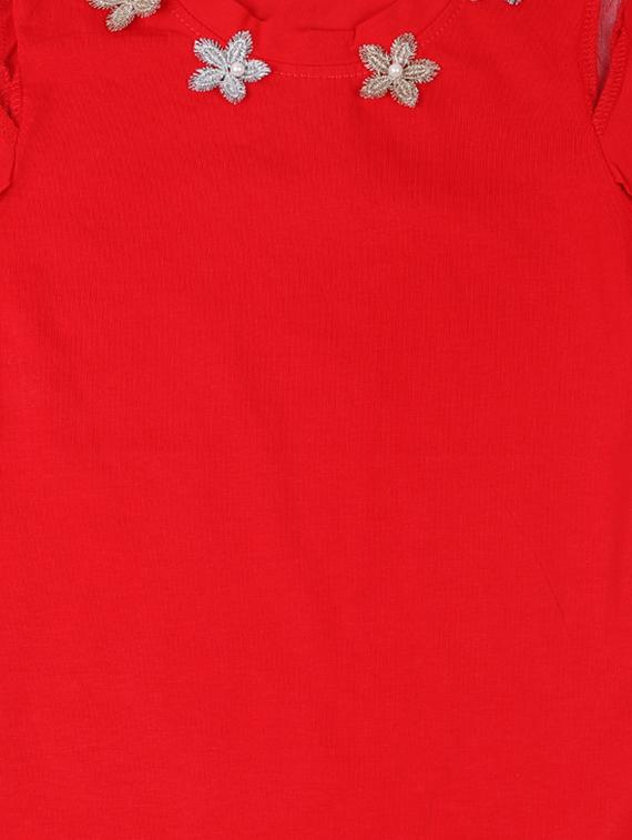 red cotton regular tops & tee - 17195836 - Zoom Image - 3