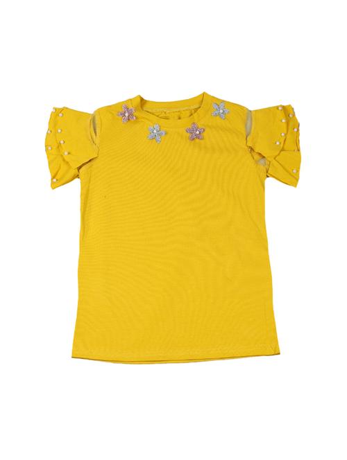 yellow cotton regular tops & tee - 17195838 - Standard Image - 1