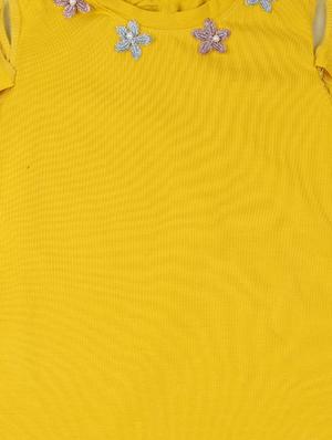yellow cotton regular tops & tee - 17195838 - Standard Image - 3