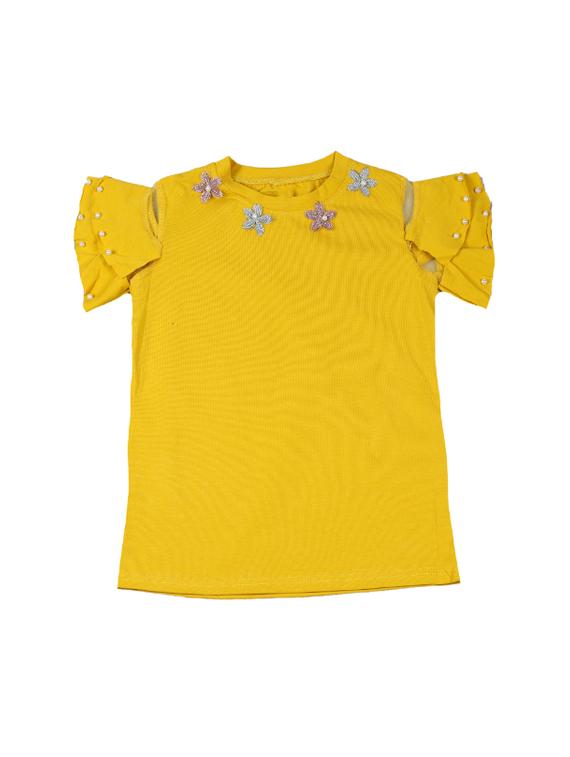 yellow cotton regular tops & tee - 17195838 - Zoom Image - 1