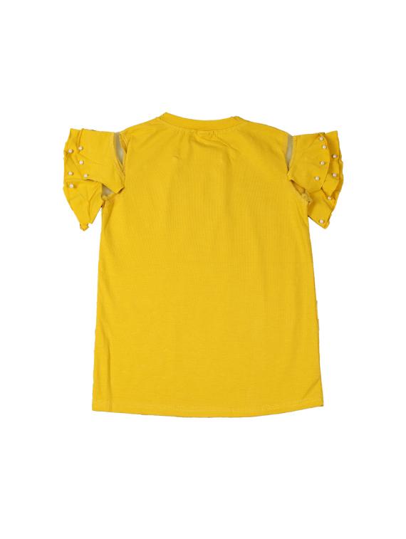 yellow cotton regular tops & tee - 17195838 - Zoom Image - 2
