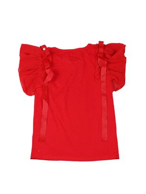 red cotton regular tops & tee - 17195839 - Standard Image - 2