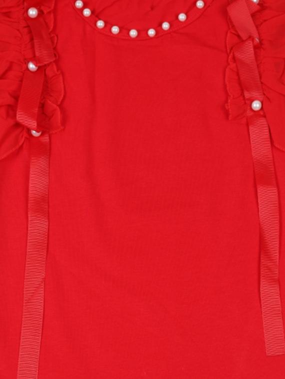 red cotton regular tops & tee - 17195839 - Zoom Image - 3
