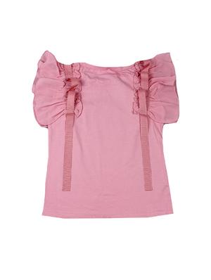 pink cotton regular tops & tee - 17195840 - Standard Image - 2