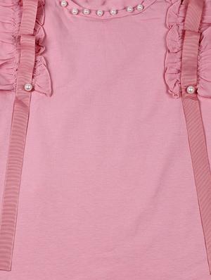 pink cotton regular tops & tee - 17195840 - Standard Image - 3