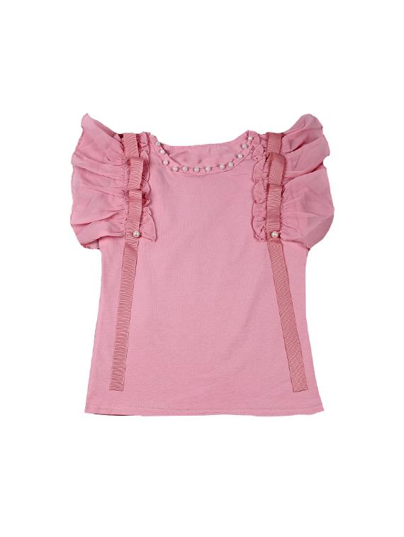 pink cotton regular tops & tee - 17195840 - Zoom Image - 1