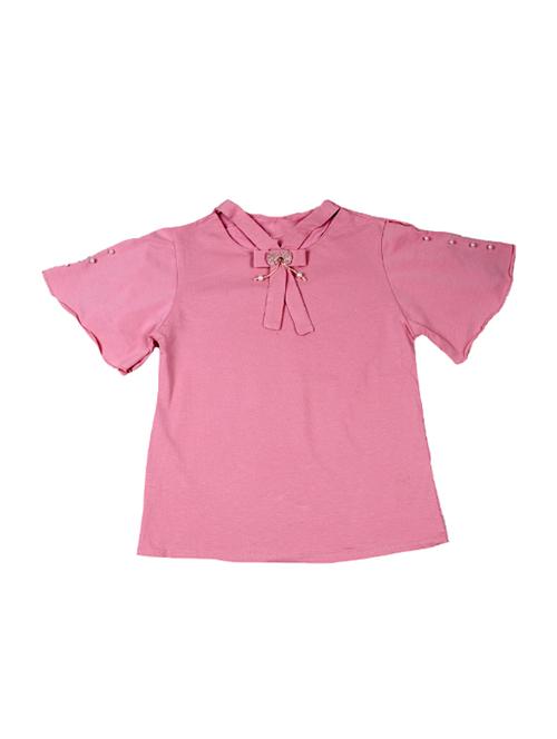 pink cotton regular tops & tee - 17195849 - Standard Image - 1