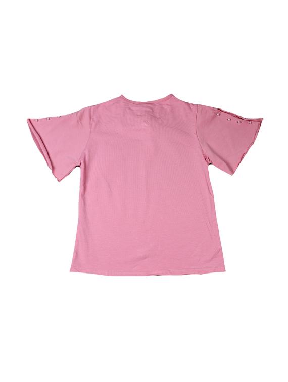 pink cotton regular tops & tee - 17195849 - Zoom Image - 2