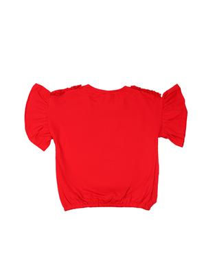 red cotton regular tops & tee - 17195850 - Standard Image - 2