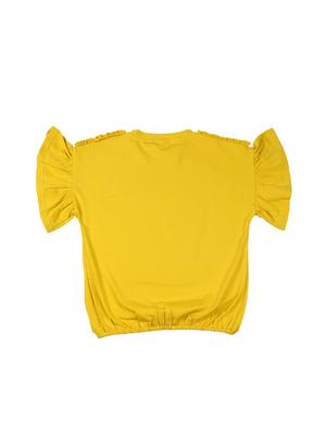 yellow cotton regular tops & tee - 17195851 - Standard Image - 2