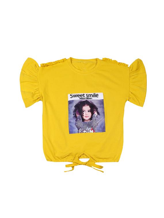 yellow cotton regular tops & tee - 17195851 - Zoom Image - 1